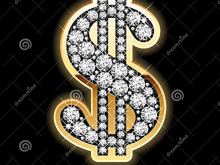 440x330 Bling Icon Bling Bling Dollar Symbol In Diamonds Stock Vector