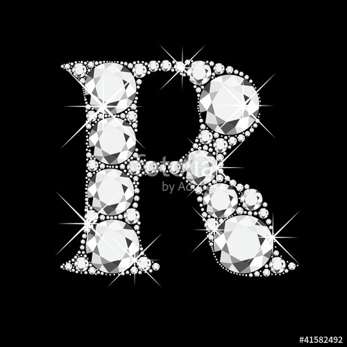 R Letter With Diamonds Bling Bling Vector Stock Image And Royalty 500x500 R Letter With Diamonds Bling Bling Vector Stock Image And Royalty
