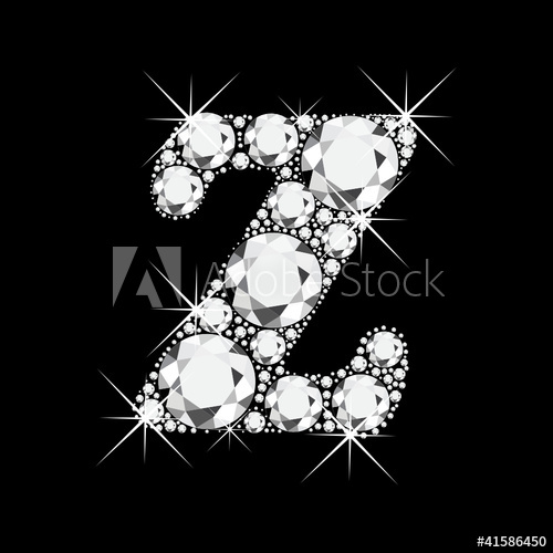 Z Letter With Diamonds Bling Bling Vector 500x500 Z Letter With Diamonds Bling Bling Vector