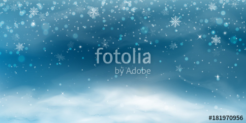 500x250 Snow Background Winter Christmas Landscape With Cold Sky