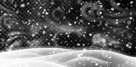 450x224 Transparent Banner With Winter Landscape, Snow, Wind And Blizzard