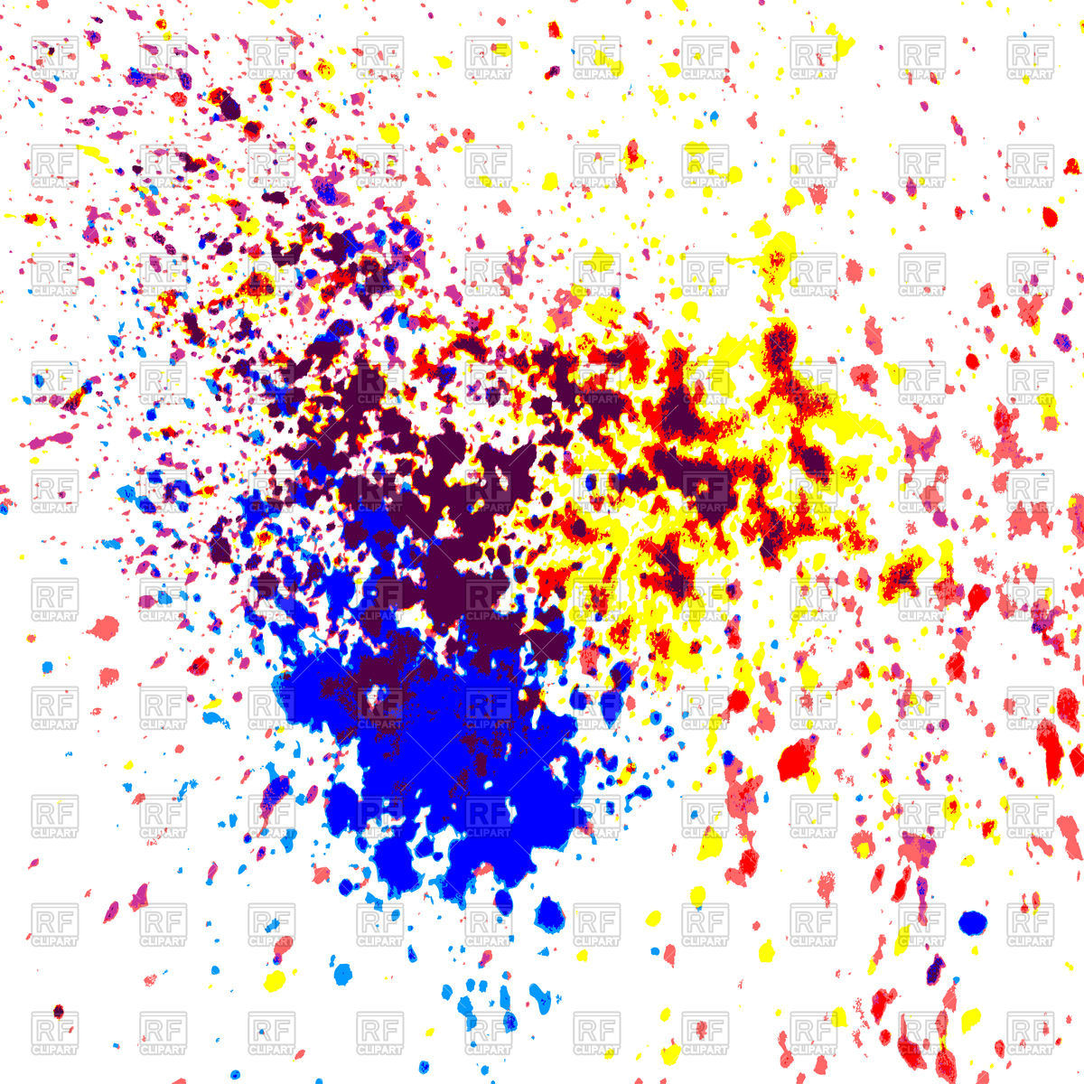 1200x1200 Colorful Acrylic Paint Splatter Shiny, Blob On A White Background