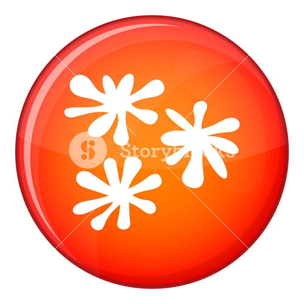 1000x1000 Paintball Blob Icon In Red Circle Isolated On White Background