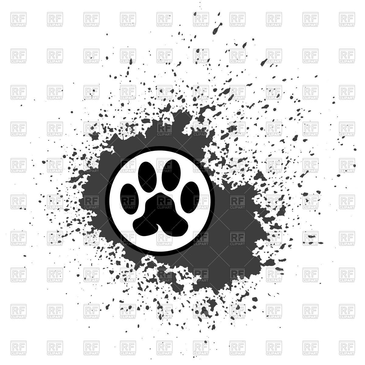 1200x1200 Paw Print Icon On Blob Background Vector Image Of Design Elements