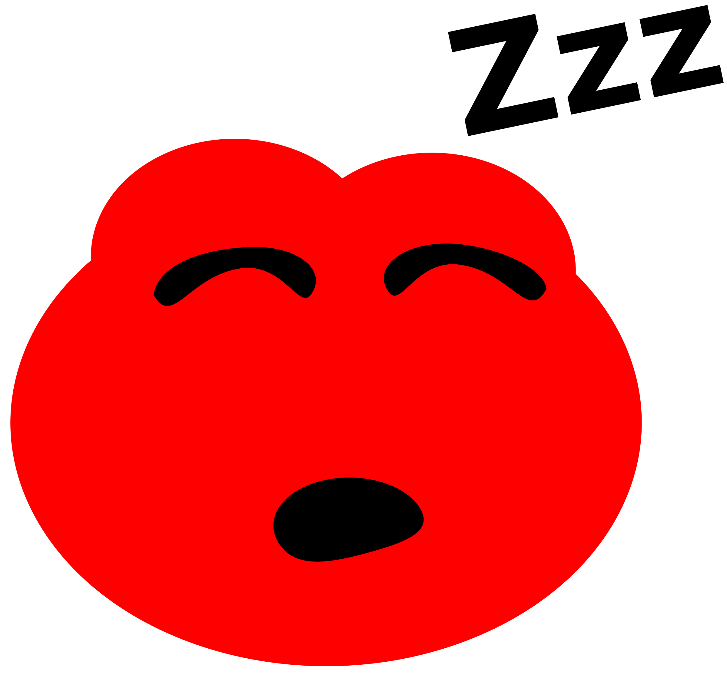 2400x2229 Red Blob Sleeping Vector Clipart Image