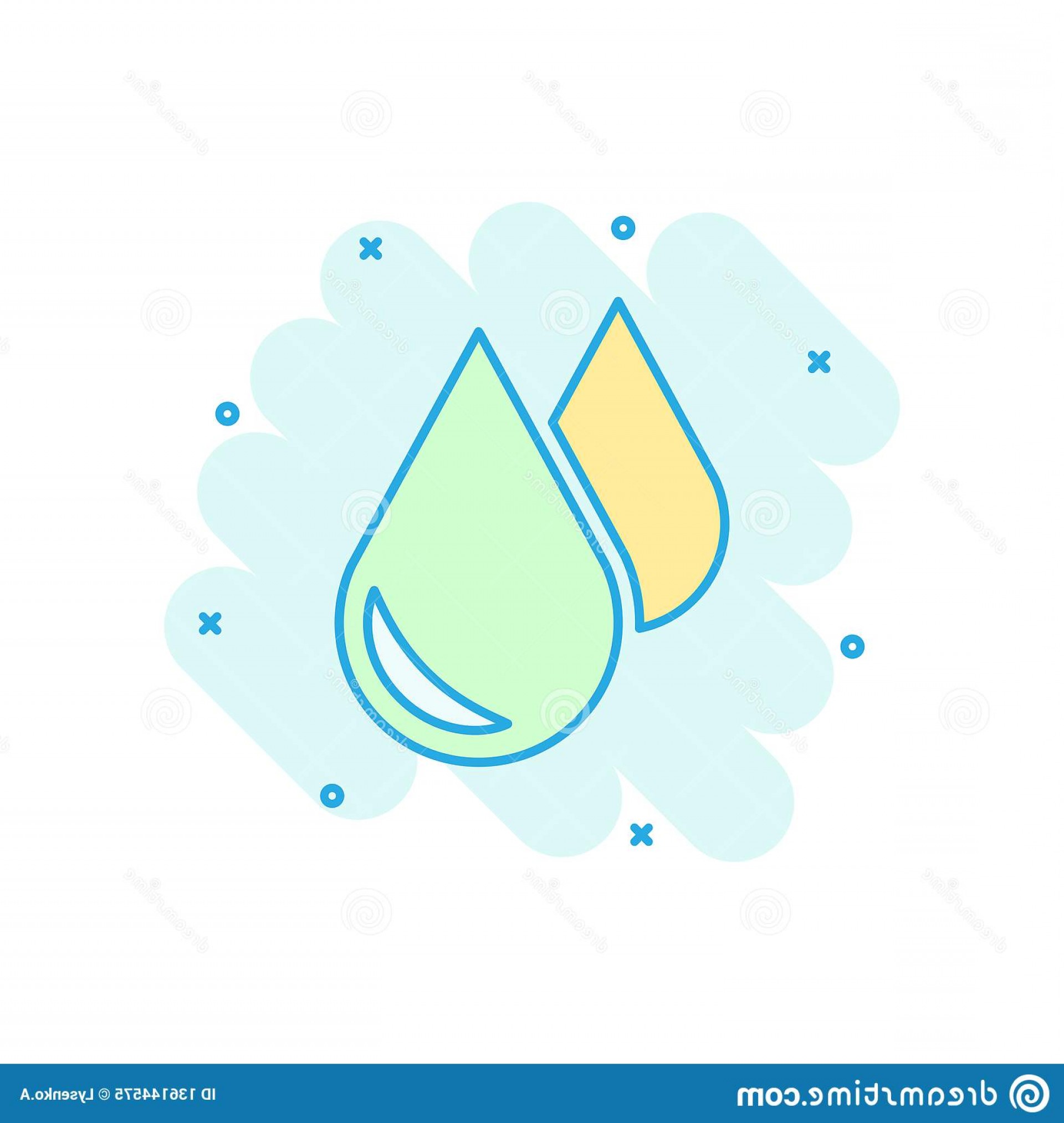 1920x2026 Water Drop Icon Comic Style Raindrop Vector Cartoon Illustration