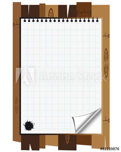 400x500 Block Notes Checked And Ink On Board