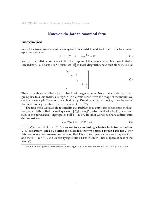 495x640 Notes On The Jordan Canonical Form Introduction