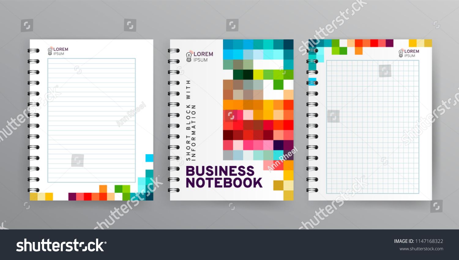 1500x850 Vector Mock Up Of Main Pages Block Note Design