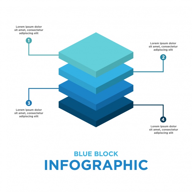626x626 Blue Block Infographic Template Vector Free Download