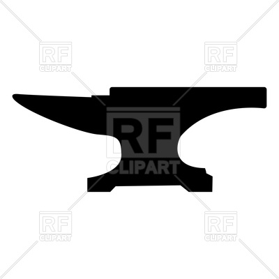 400x400 Anvil Block Black Color Icon Vector Image Of Industrial Tools