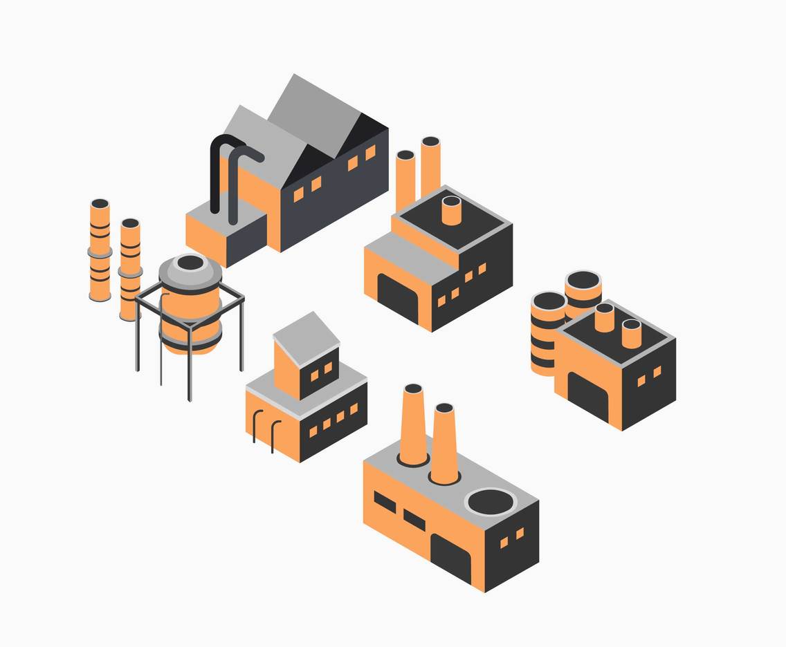 1136x936 Isometric Industrial Block Vector Vector Art Graphics