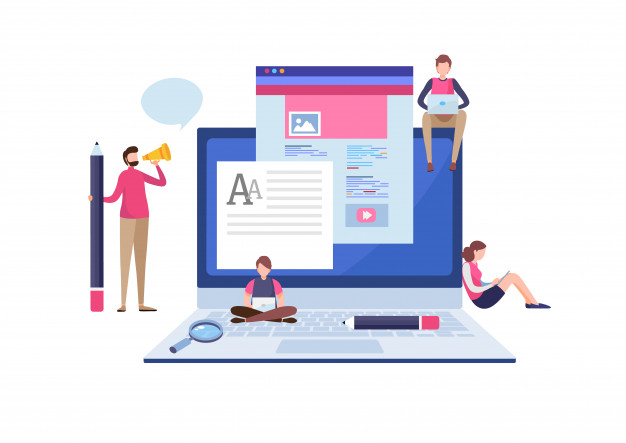 Blogger Writing The Blog Vector Premium Download 626x443 Blogger Writing The Blog Vector Premium Download