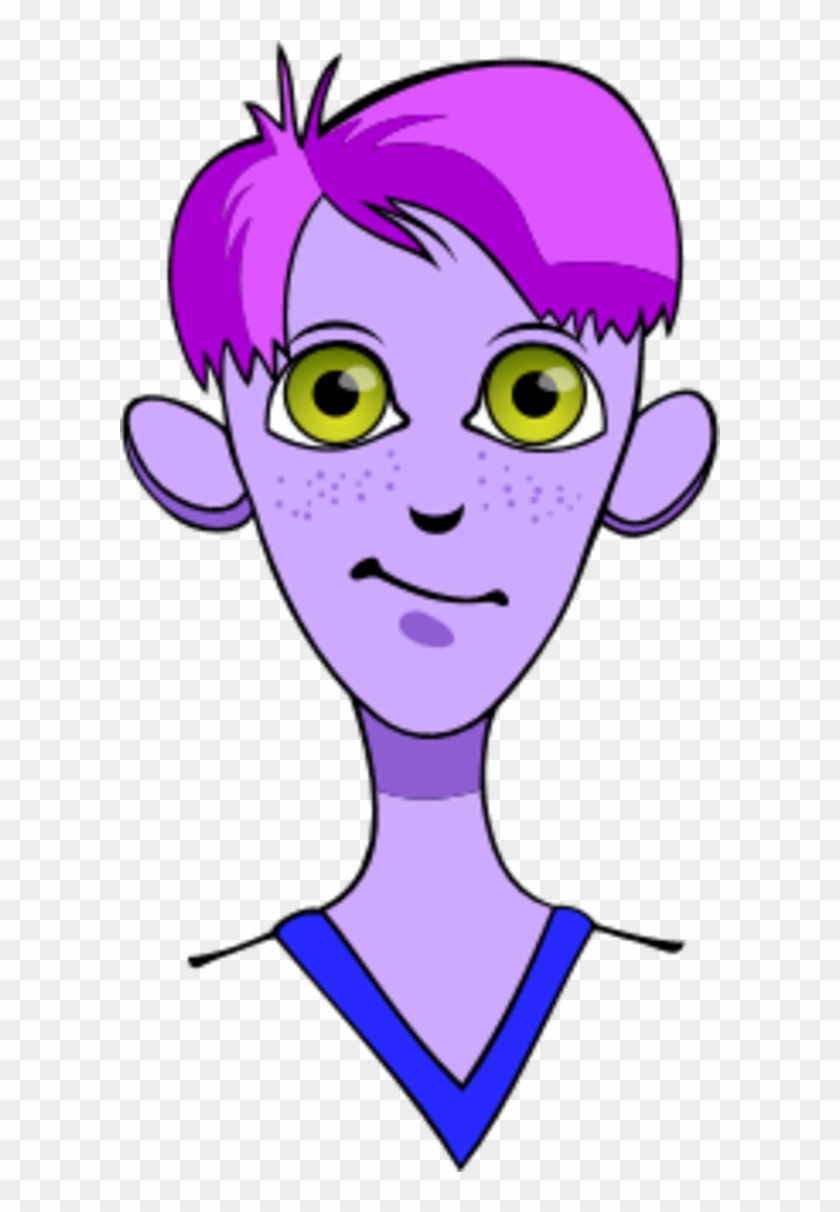 840x1212 Boy Blonde Hair Smirking Big Eyes Vector Clip Art