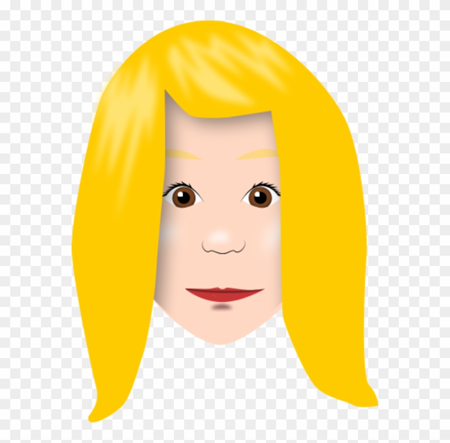 880x866 Girl Face With Blonde Hair Vector Clip Art