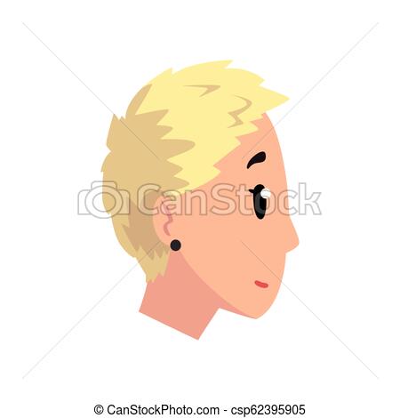 450x470 Head Of Girl With Short Blonde Hair, Profile Of Young Woman