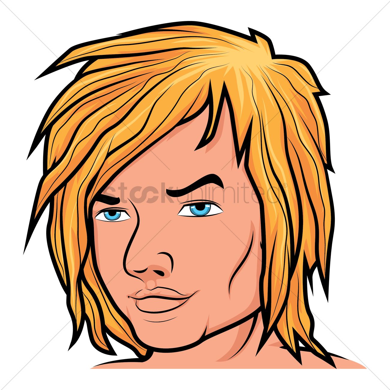 1300x1300 Man With Blonde Hair Vector Image