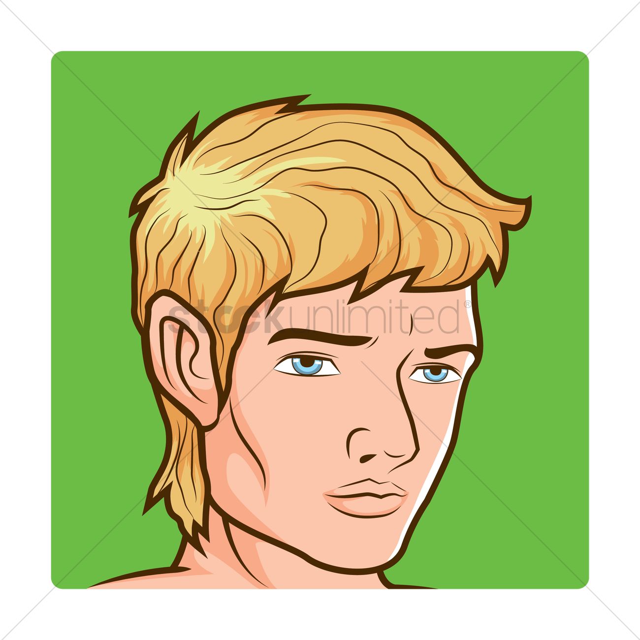 1300x1300 Man With Blonde Hair Vector Image