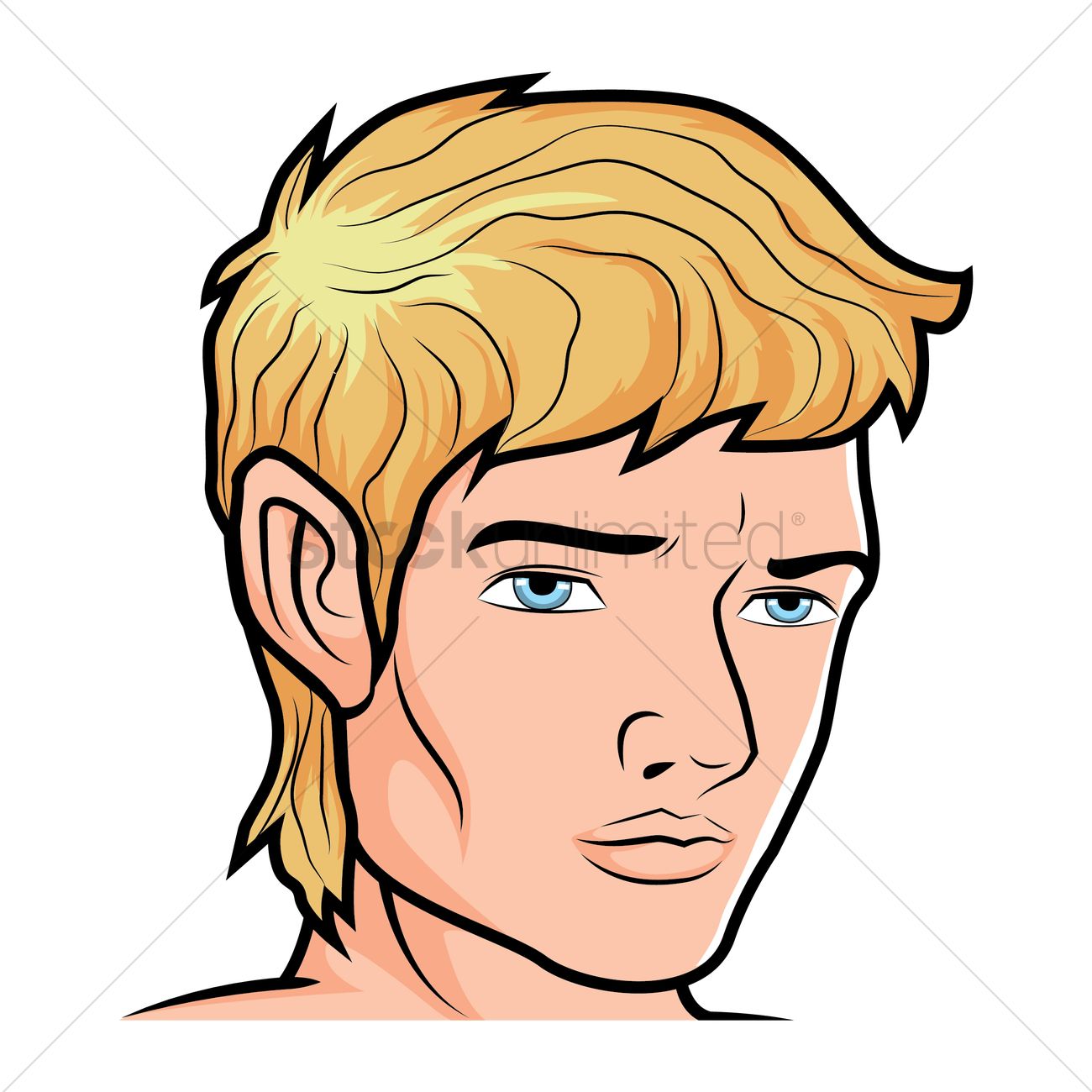 1300x1300 Man With Blonde Hair Vector Image