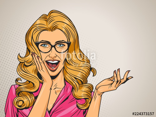 500x375 Pop Art Surprised Blonde Hair Woman Stock Image And Royalty Free