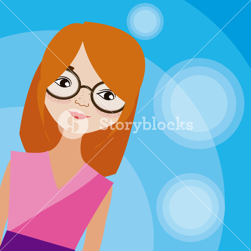 1000x1000 Young Woman With Glasses And Blonde Hair Over Colorful Shiny