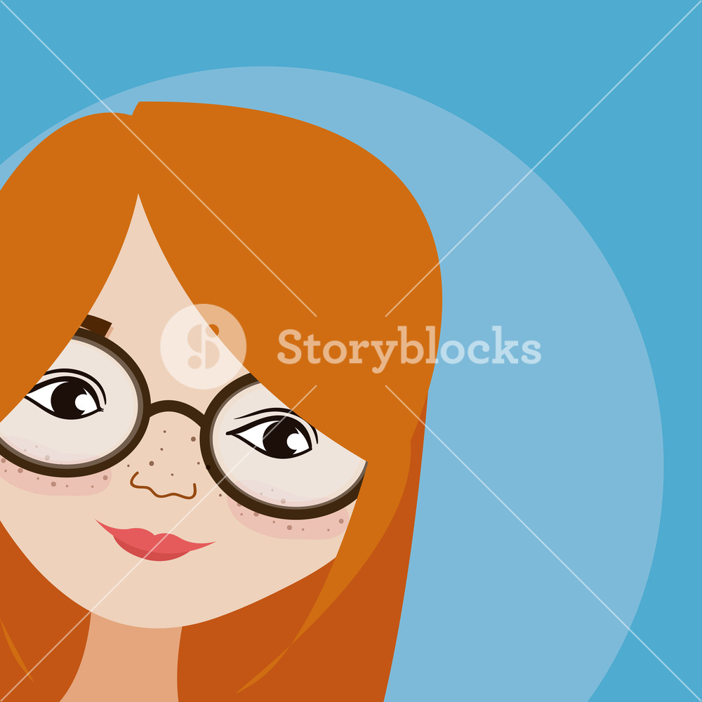 1000x1000 Young Woman With Glasses And Blonde Hair Vector Illustration