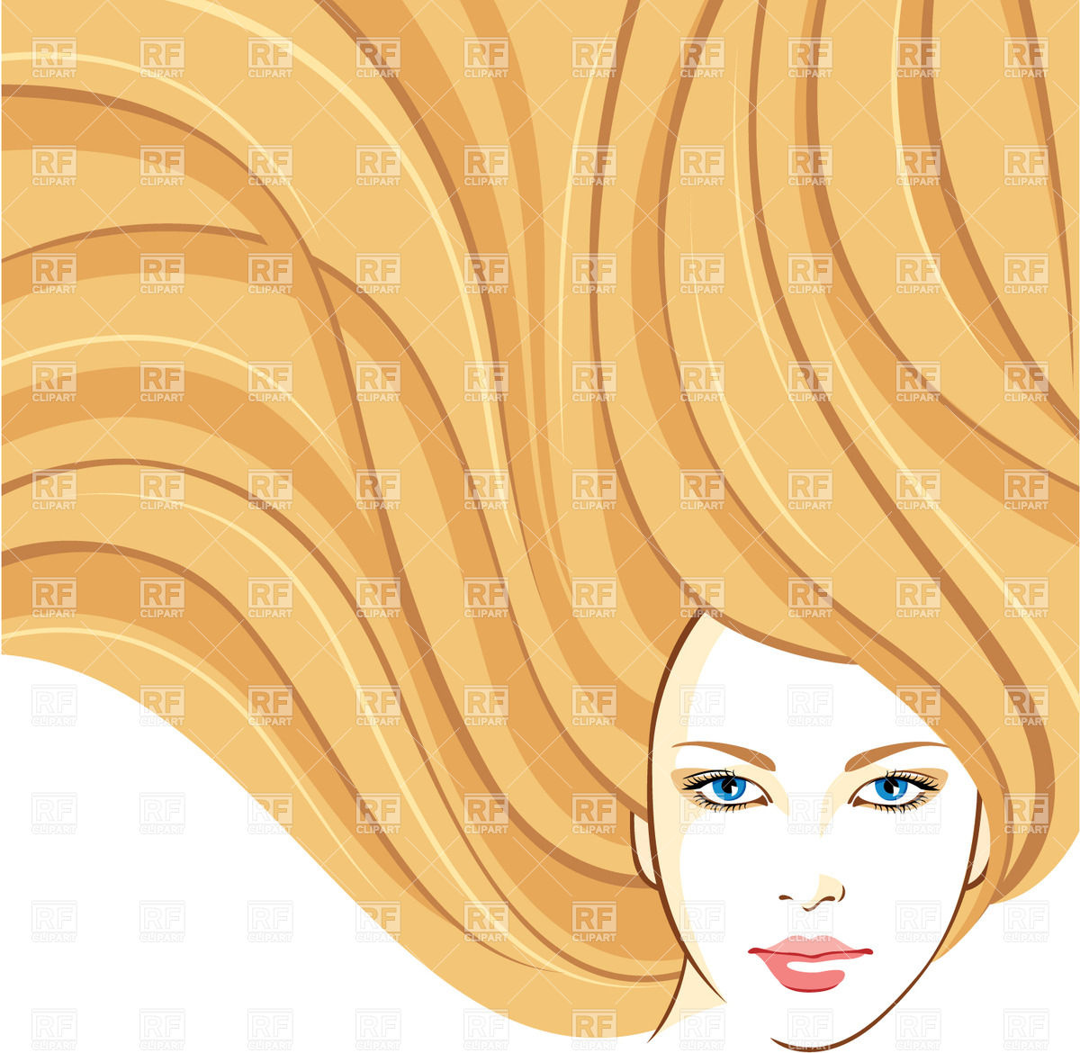 1200x1170 Beautiful Girl With Long Blonde Wavy Hair Vector Image Of People