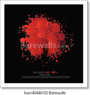 362x382 Abstract Blood Splatter Isolated On Black Background, Vector