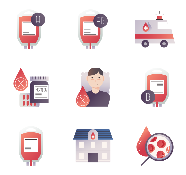 600x564 Blood Donation Icons