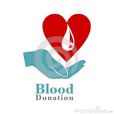 400x400 Vector Blood Donation Logo With Heart And Empty Blood Drop Blood