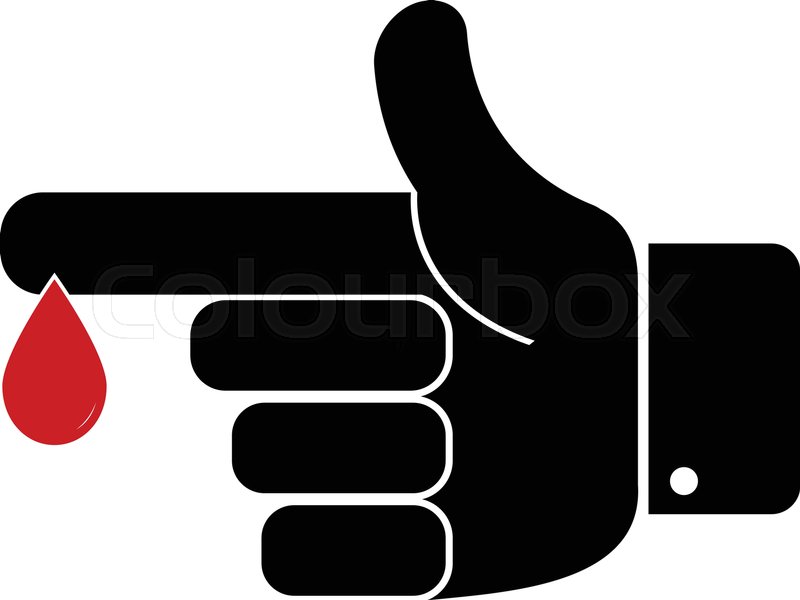 800x600 Finger With Blood Drop Vector Stock Vector Colourbox