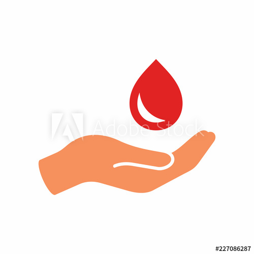 500x500 Hand And Blood Drop Vector Icon