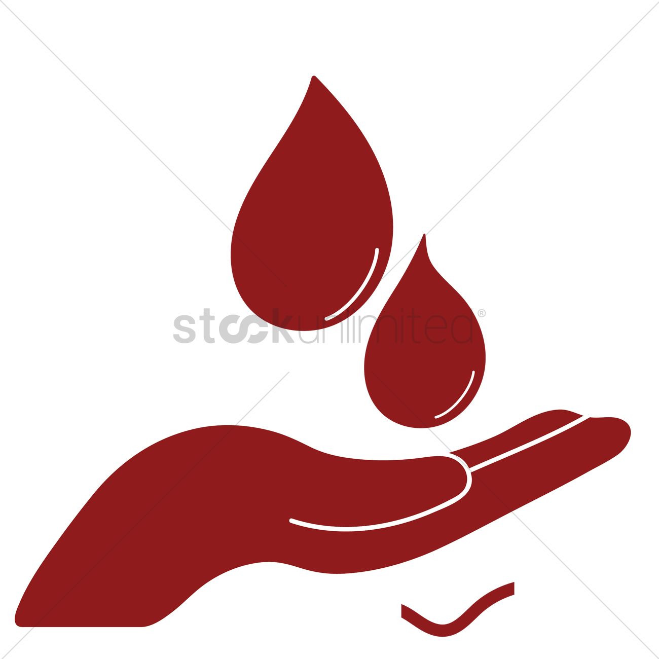 Hand With Blood Drop Vector Image 1300x1300 Hand With Blood Drop Vector Image