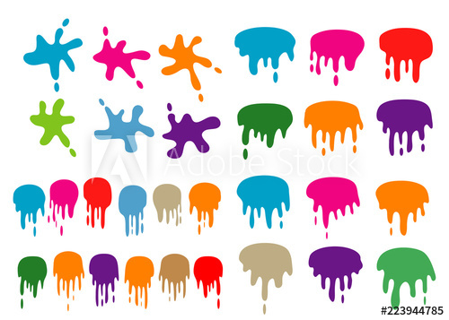 500x357 Set Of Various Color Paint Liquid Blood Drip Splash Vector Element