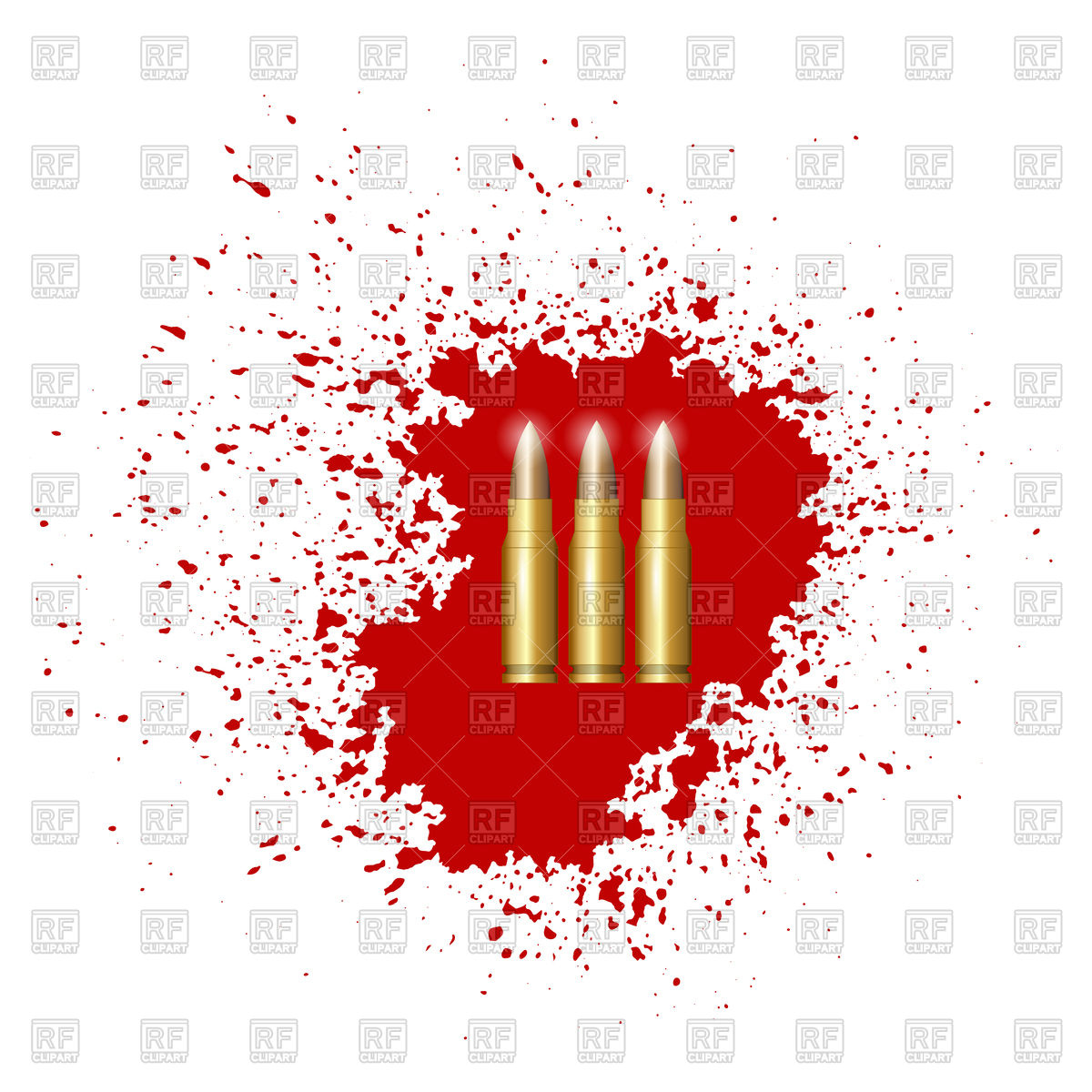 1200x1200 Bullet Set Isolated On Red Blood Splatter Vector Image Of Icons