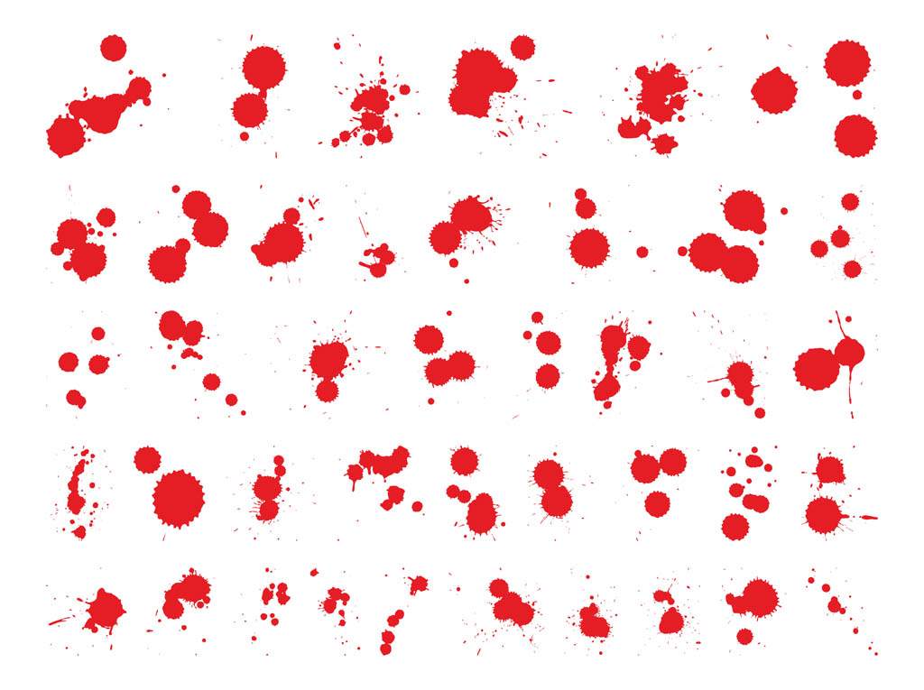 1024x765 Splattered Blood Set Vector Art Graphics