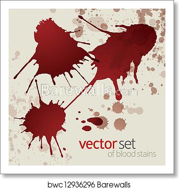 362x382 Splattered Blood Stains, Set Art Print Barewalls Posters