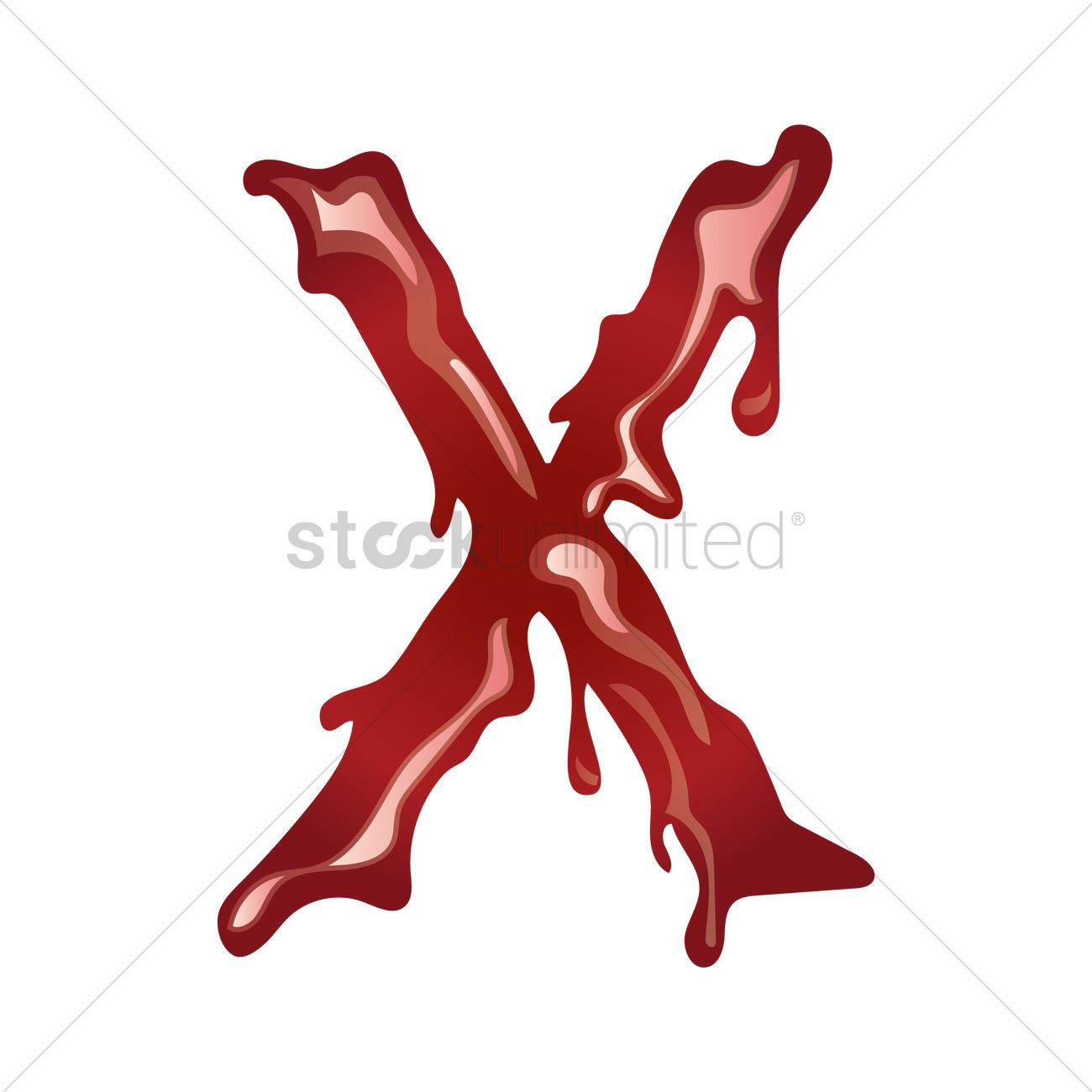 Letter X With Dripping Blood Vector Image 1300x1300 Letter X With Dripping Blood Vector Image