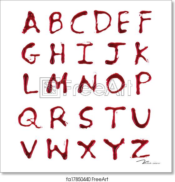 561x581 Free Art Print Of Letters A Z Dripping With Blood Vector