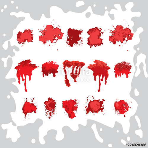 500x500 Red Splash Of Blood Vector Set Of Blood Spots Graphic Design