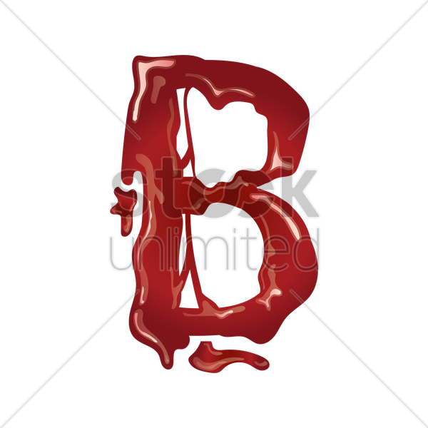 600x600 Letter B With Dripping Blood Vector Image