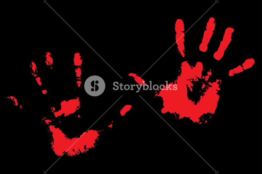 Bloody Handprints On Black Print Of Human Palm Vector 1000x667 Bloody Handprints On Black Print Of Human Palm Vector