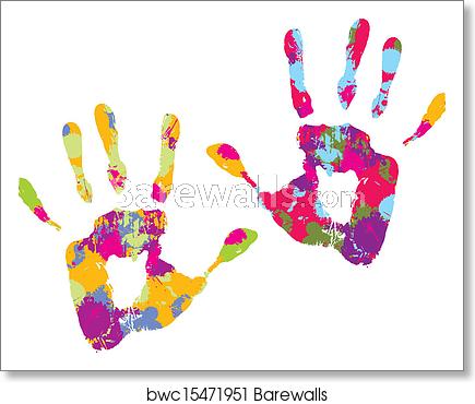 Handprint Vector Illustration, Art Print Barewalls Posters 435x370 Handprint Vector Illustration, Art Print Barewalls Posters