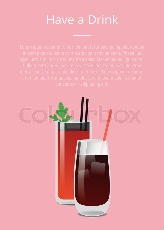 572x800 Have A Drink Poster With Bloody Mary Stock Vector Colourbox