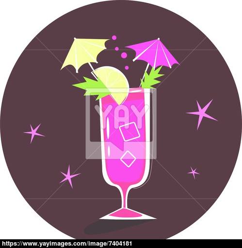 499x512 Retro Stylized Cocktail Illustration Bloody Mary Vector