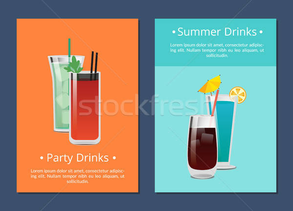 600x432 Summer Party Alcohol Drink Poster With Bloody Mary Vector
