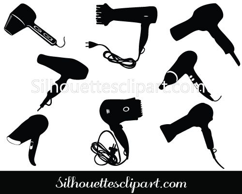 500x400 Hair Dryer Silhouette Vector Graphics Pack General Vector