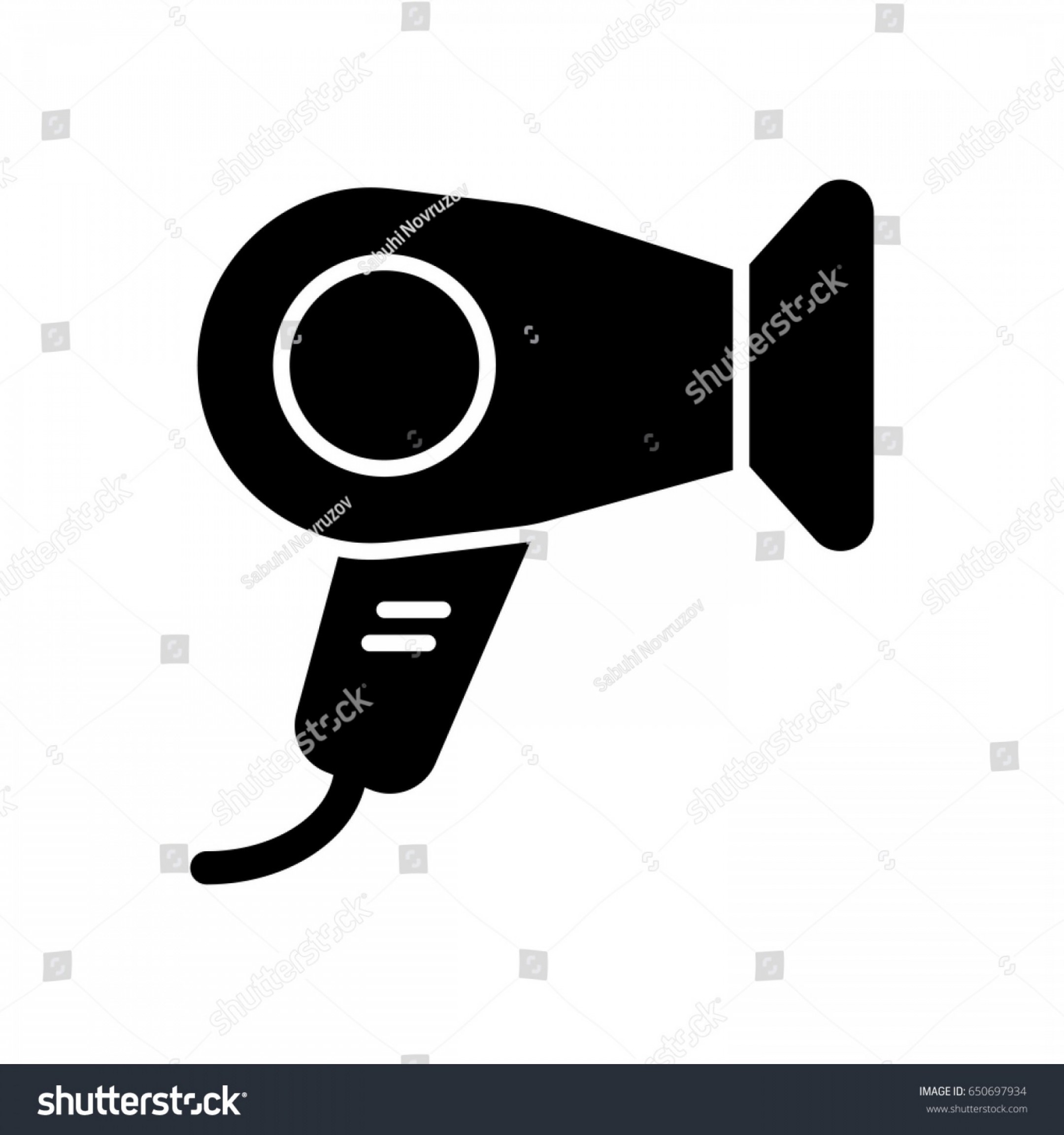 2160x2304 Hair Dryer Vector Icon Black Hotel Studiogrfx