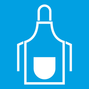 Kitchen Apron Icon White Isolated On Blue Background Vector 300x300 Kitchen Apron Icon White Isolated On Blue Background Vector