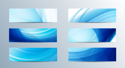 500x275 Blue Curves Abstract Banners Vector Free Download
